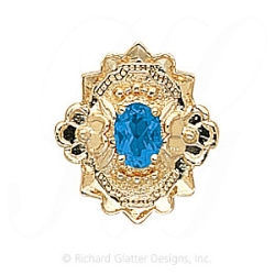 GS311 BT - 14 Karat Gold Blue Topaz Slide 
